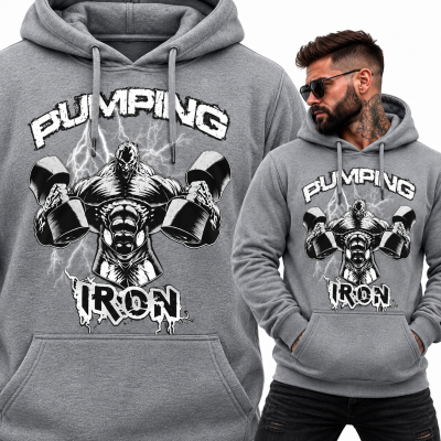 BLUZA Z KAPTUREM NA SIŁOWNIĘ PUMPING IRON